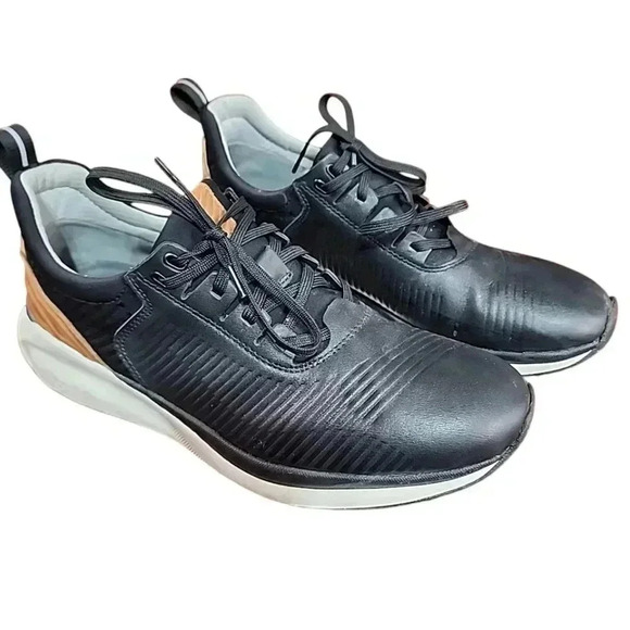 Johnson & Murphy  TR1-Luxe Hybrid Black Leather Lace-Up Sneaker. Size 8.5 - Picture 5 of 9